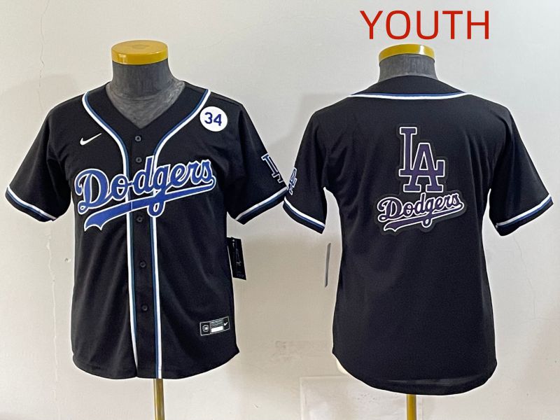 Youth 2025 Los Angeles Dodgers Blank Black Three generations Fashion Nike MLB Jersey style 30->youth mlb jersey->Youth Jersey